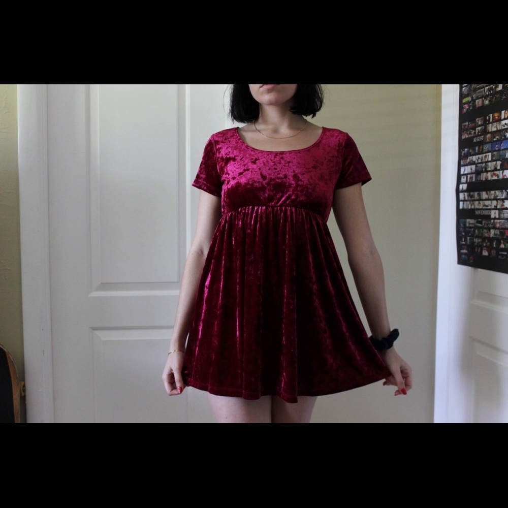 American Apparel velvet maroon babydoll dress 🍼